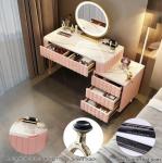 Pink LED Vanity Table with 5 Drawers