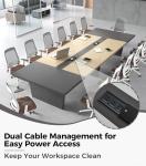 Large Conference Table with Charging Stations