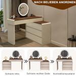 Modern Vanity Desk with LED Mirror and Storage