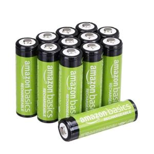 12-Pack Rechargeable AA NiMH Batteries, 2000 mAh