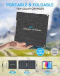 Ecosonique 15W Foldable Solar Charger for Camping