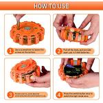 3 Pack LED Road Flares with Magnetic Base