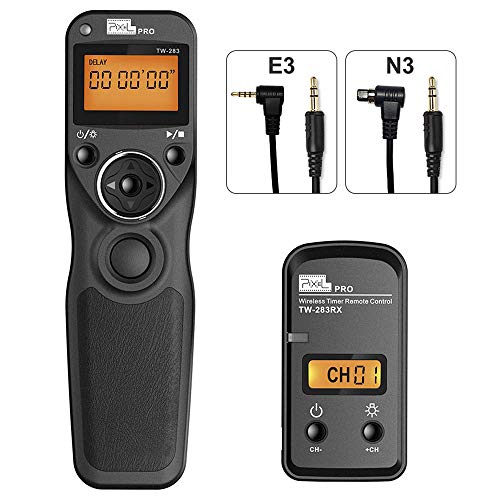 Remote Shutter Compatible for Canon, PIXEL Wireless Shutter Release Timer Remote Control E3/N3 Compatible for Canon Eos 1D 5D Mark IV 5D 6D 7D Mark R5 R6 50D 40D 30D 20D 10D D60 RP XT T7i 500D 90D by PIXEL