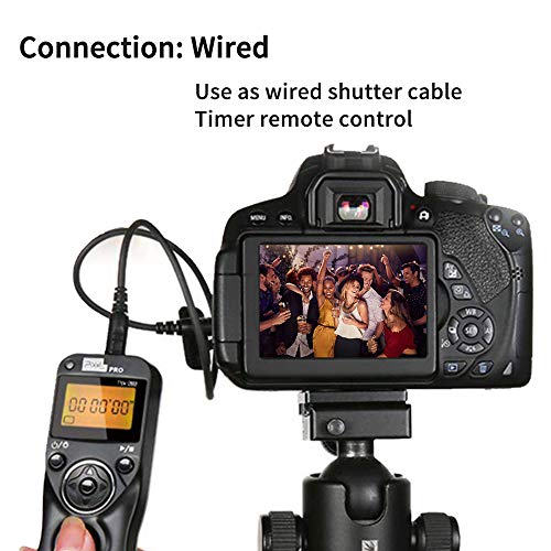 Remote Shutter Compatible for Canon, PIXEL Wireless Shutter Release Timer Remote Control E3/N3 Compatible for Canon Eos 1D 5D Mark IV 5D 6D 7D Mark R5 R6 50D 40D 30D 20D 10D D60 RP XT T7i 500D 90D by PIXEL
