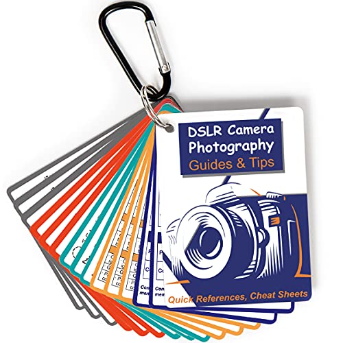 Photography Accessories DSLR Cheat Sheet Cards for Canon, Nikon, Sony, Camera Accessories Quick Reference Cards Photography Guides & Tips: Settings, Exposure, Modes, Composition, Lighting etc 4Ã3 inch from Tip Info