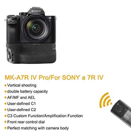 Meike MK-A7R IV PRO Professional Battery Grip with 2.4G 100-Meter to Remote Control Compatible with Sony A7IV A7R IV A9II A7SIII from Meike