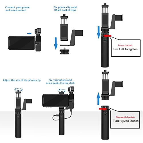 Smatree Portable Osmo Pocket 2 PowerStick(Power Bank) Compatible for DJI Osmo Pocket 2 & DJI Osmo Pocket, Handheld Smartphone Holder Mount Bracket for Osmo Pocket Camera by Smatree