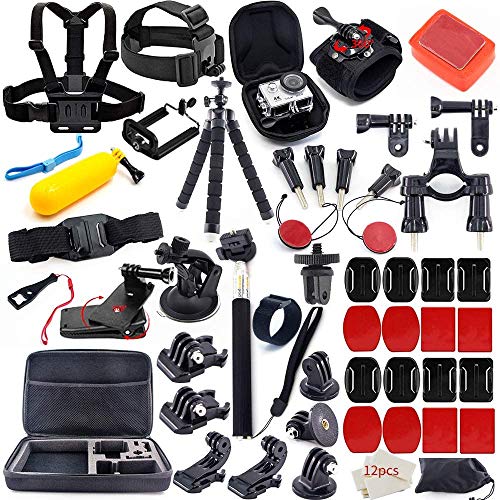 MOUNTDOG Action Camera Accessories Kit for GoPro Hero 10 9 8 7 6 5 4 3+ 3 Hero Session 5 Black Accessory Bundle Set for Yi AKASO Apeman SJ4000 DBPOWER WiMiUS QUMOX Campark Action Camera Accessory by MOUNTDOG