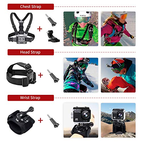 MOUNTDOG Action Camera Accessories Kit for GoPro Hero 10 9 8 7 6 5 4 3+ 3 Hero Session 5 Black Accessory Bundle Set for Yi AKASO Apeman SJ4000 DBPOWER WiMiUS QUMOX Campark Action Camera Accessory by MOUNTDOG