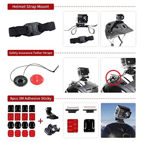 MOUNTDOG Action Camera Accessories Kit for GoPro Hero 10 9 8 7 6 5 4 3+ 3 Hero Session 5 Black Accessory Bundle Set for Yi AKASO Apeman SJ4000 DBPOWER WiMiUS QUMOX Campark Action Camera Accessory by MOUNTDOG