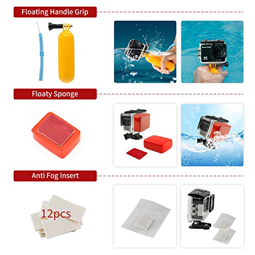 MOUNTDOG Action Camera Accessories Kit for GoPro Hero 10 9 8 7 6 5 4 3+ 3 Hero Session 5 Black Accessory Bundle Set for Yi AKASO Apeman SJ4000 DBPOWER WiMiUS QUMOX Campark Action Camera Accessory by MOUNTDOG