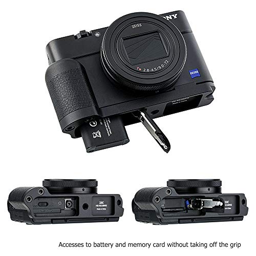 Dedicated Metal Hand Grip L Bracket for Sony RX100 VII RX100M7 Anti-Slip Holder, No Blocking to HDMI Multi Microphone Jack & Battery Memory Card Compartment, Replaces Sony AGR2 Attachment Grip by Jinjiacheng Photography Equipment Co.,Ltd.