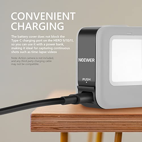 NEEWER Protective Cover Replacement Door Compatible with GoPro Hero 11 Hero 10 Hero 9 Black, Battery Charging Door Vlog Accessory Compatible with GoPro 11 10 9 Action Camera Battery, ST19 by NEEWER