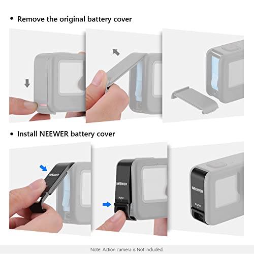 NEEWER Protective Cover Replacement Door Compatible with GoPro Hero 11 Hero 10 Hero 9 Black, Battery Charging Door Vlog Accessory Compatible with GoPro 11 10 9 Action Camera Battery, ST19 by NEEWER