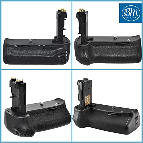 Battery Grip Kit for Canon EOS 70D, EOS 80D, EOS 90D Digital SLR Camera Includes Qty 2 BM Prmeium LP-E6 Batteries + BG-E14 Replacement Battery Grip by Big Mike's
