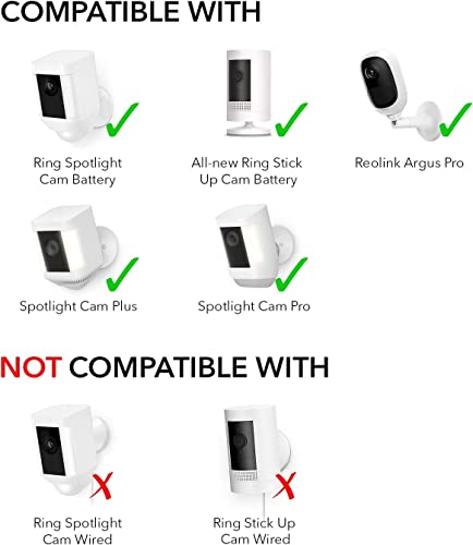 Wasserstein Solar Panel Compatible with Ring Spotlight Cam Battery, Ring Stick Up Cam Battery - Incompatible with Spotlight Cam Plus, Spotlight Cam Pro - 2W 5V, Barrel Plug Connector (3 Pack, White) by Wasserstein