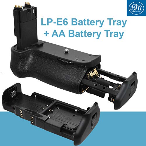 Battery Grip Kit for Canon EOS 70D, EOS 80D, EOS 90D Digital SLR Camera Includes Qty 2 BM Prmeium LP-E6 Batteries + BG-E14 Replacement Battery Grip by Big Mike's