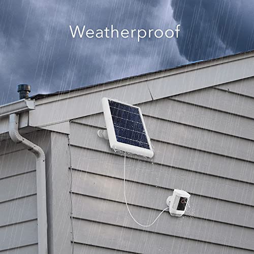 Wasserstein Solar Panel Compatible with Ring Spotlight Cam Battery, Ring Stick Up Cam Battery - Incompatible with Spotlight Cam Plus, Spotlight Cam Pro - 2W 5V, Barrel Plug Connector (3 Pack, White) by Wasserstein