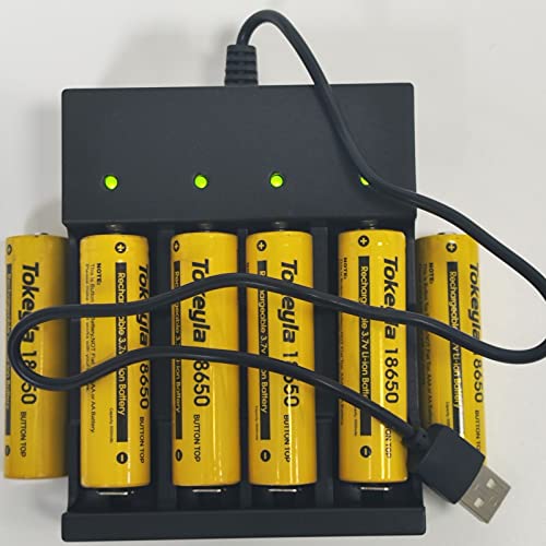 6pcs 1ï¿µ8ï¿µ6ï¿µ50 Rechargeable Batterï¿µy 5000mAh Wï¿µiï¿µth 18650 Battery Charger ,Universal Charger for Rechargeable 3.7V Li-ion Batteries 18650 26650 14500 10440 (U.S. Shipping) from Tokeyla