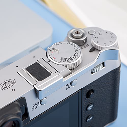 JJC Deluxe Metal Thumb Up Grip for Fujifilm Fuji X-E4 XE4 X-E3 XE3 X100V X100F X100T Thumb Rest Support/Silver by Jinjiacheng Photography Equipment Co.,Ltd.