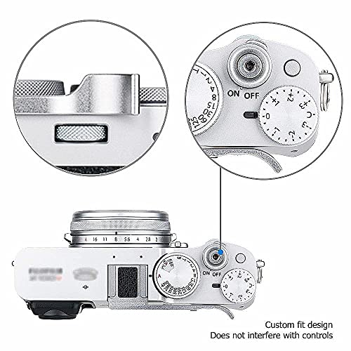 JJC Deluxe Metal Thumb Up Grip for Fujifilm Fuji X-E4 XE4 X-E3 XE3 X100V X100F X100T Thumb Rest Support/Silver by Jinjiacheng Photography Equipment Co.,Ltd.