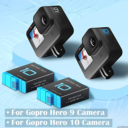 Battery Charger Station for GoPro Hero-9 Hero-10, 2 Pack Batteries Compatible with GoPro Hero 9 Hero 10 Black AHDBT-901 ADDBD-001 by Dongguan Hongbo New Energy Technology Co., Ltd