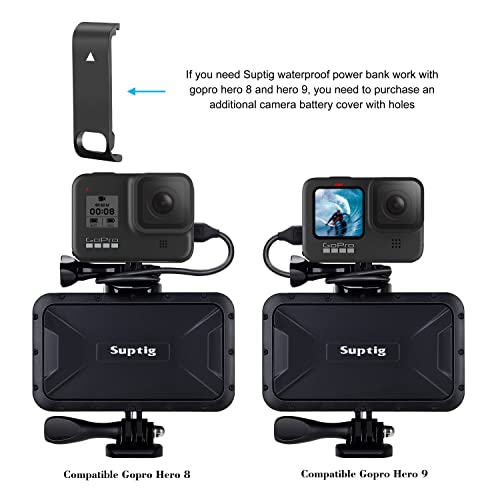 Suptig Portable Charger, 7800mAh Waterproof Power Bank, Compatible for Gopro Hero 11 Hero 10 Hero 9 Hero 8 Hero 7 Hero 6 Hero 5 Hero 4 Hero Session Hero + DJI osmo AKASO Digital Camera and Smartphone by Suptig