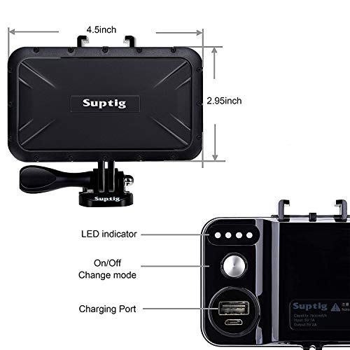Suptig Portable Charger, 7800mAh Waterproof Power Bank, Compatible for Gopro Hero 11 Hero 10 Hero 9 Hero 8 Hero 7 Hero 6 Hero 5 Hero 4 Hero Session Hero + DJI osmo AKASO Digital Camera and Smartphone by Suptig