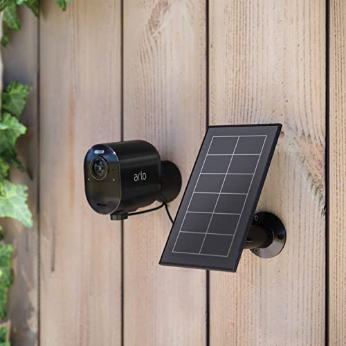 Arlo Solar Panel Charger (2021 Released) - Arlo Certified Accessory - Works with Arlo Ultra, Ultra 2, Pro 3, Pro 4 and Pro 3 Floodlight Cameras, Weather Resistant, Easy Installation, Black - VMA5600B from Arlo