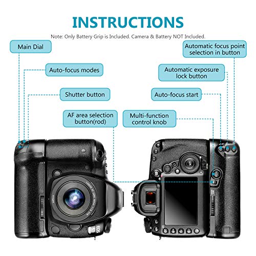 Neewer Battery Grip for 5D Mark IV Camera, Replacement for BG-E20, Compatible with LP-E6 LP-E6N Batteries from Neewer