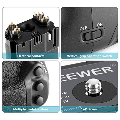 Neewer Battery Grip for 5D Mark IV Camera, Replacement for BG-E20, Compatible with LP-E6 LP-E6N Batteries from Neewer