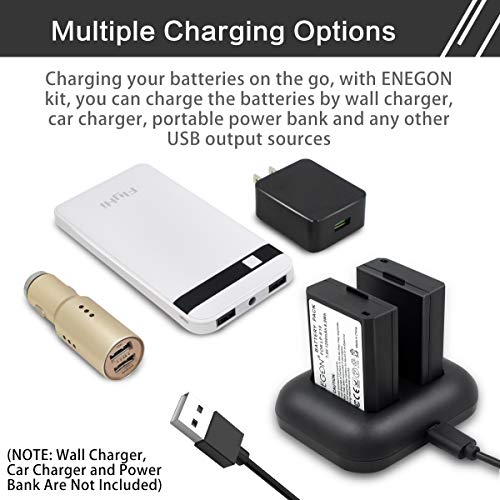 LP-E10 ENEGON Replacement Battery (2-Pack) and Rapid Dual Charger for Canon LP E10 Canon EOS Rebel T3 T5 T6 T7 T100 Kiss X50 X70 X80 X90 1100D 1200D 1300D 1500D 4000D (100% Compatible with Original) from ENEGON