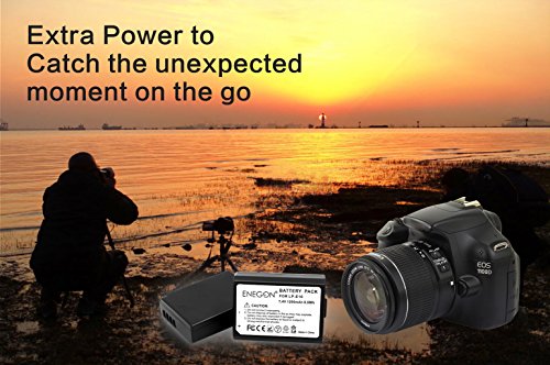 LP-E10 ENEGON Replacement Battery (2-Pack) and Rapid Dual Charger for Canon LP E10 Canon EOS Rebel T3 T5 T6 T7 T100 Kiss X50 X70 X80 X90 1100D 1200D 1300D 1500D 4000D (100% Compatible with Original) from ENEGON