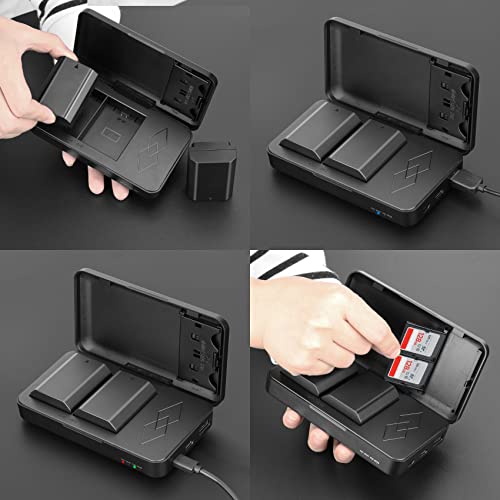 JYJZPB NP-FZ100 Battery Replacement and A7iii Battery Charger for Sony A7 III, Sony Alpha A7R III, A7R IV, A9, A6600, Alpha 9S, A7R3 A7S III, A7R III Battery, 2 Packs by JYJZPB