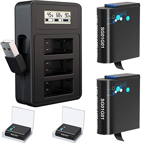 TOMSHEIR 1800mAh Replacement Batteries for GoPro Hero 8/7/6/5 (2-Pack) and USB Fast Charger Compatible with GoPro Hero 8 Black, Hero 7 Black, Hero 6 Black, Hero 5 Black by Roofer Electronics Technology(Shanwei) Co.,Ltd