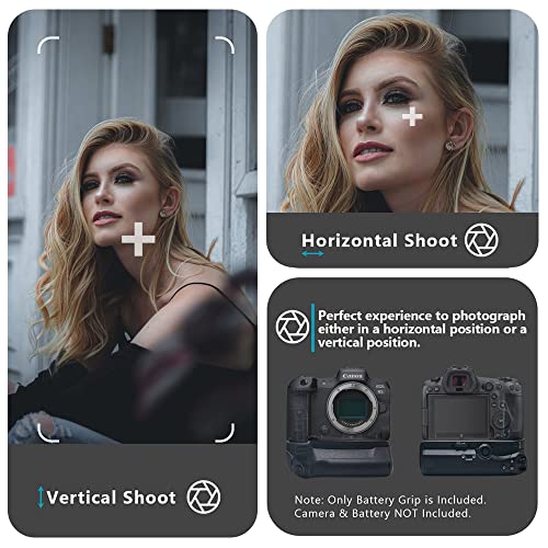 Mcoplus BG-EOS R5 R6 Vertical Multi-funtion Battery Grip Power Pack as Replacement BG-R10 for Canon EOS R5 R6 R5C R6 Mark II Camera (Not for RP/R), Use LP-E6NH Battery(Battery not Include) from mcoplus