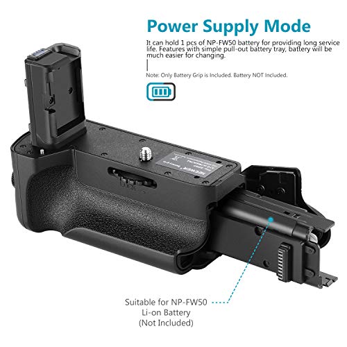 Neewer Vertical Battery Grip Replacement for Sony VG-C2EM, Compatible with Sony A7 II A7S II and A7R II Cameras with 2 Pieces 7.4V 1100mAh NP-FW50 Rechargeable Li-ion Batteries and Dual Charger from Neewer