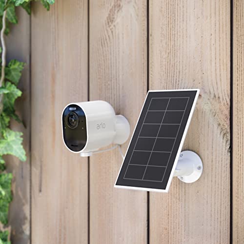 Arlo Solar Panel Charger (2021 Released) - Arlo Certified Accessory - Works with Arlo Ultra, Ultra 2, Pro 3, Pro 4 and Pro 3 Floodlight Cameras, Weather Resistant, Easy Installation, White - VMA5600 from Arlo