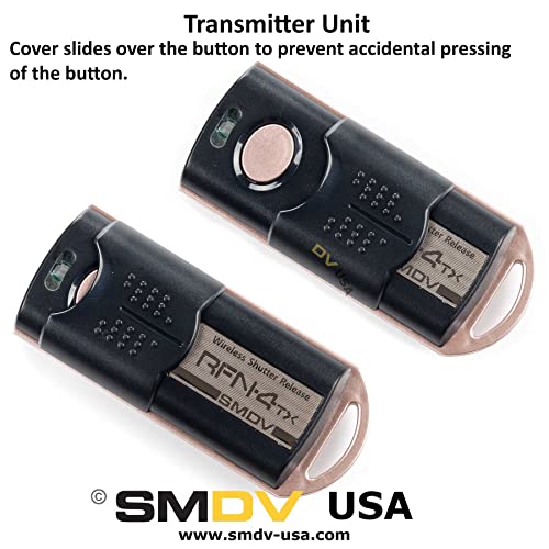 RFN-4s Wireless Remote Shutter Release for Nikon DSLR with MC30 Type Connection (Nikon D200, D300, D300s, D500, D700, D800, D800E, D810, D1, D2, D3, D3x, D3s, D4, D5) - Transmitter and Receiver Set from SMDV