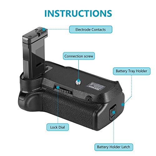 Neewer Professional Vertical Battery Grip Replacement for Nikon D3100/D3200/D3300/D5300 SLR Digital Camera, Works with 1 or 2 Pieces EN-EL14 Batteries by Neewer