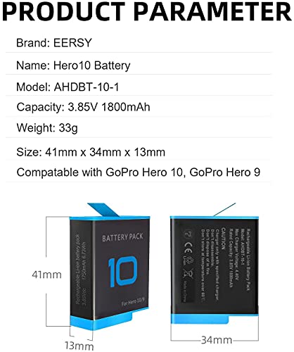 2 Pack Batteries fit for GoPro Hero 10, GoPro Hero 9 Black, 3-Channel Battery Charger Station for Hero 10/ Hero 9 from Dongguan Hongbo New Energy Technology Co.,Ltd.