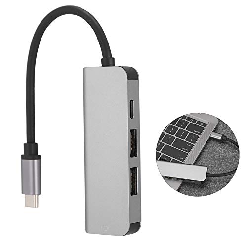 Multifunction Adapter Docking Station Light Luxury Frosted Aluminum Body Sturdy and Durable USBC Typec for HDTV by Hilitand