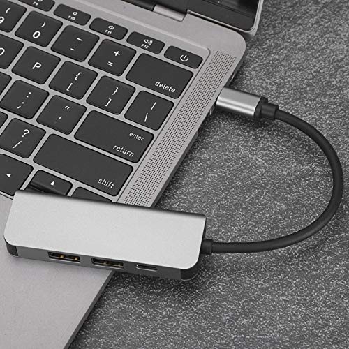 Multifunction Adapter Docking Station Light Luxury Frosted Aluminum Body Sturdy and Durable USBC Typec for HDTV by Hilitand