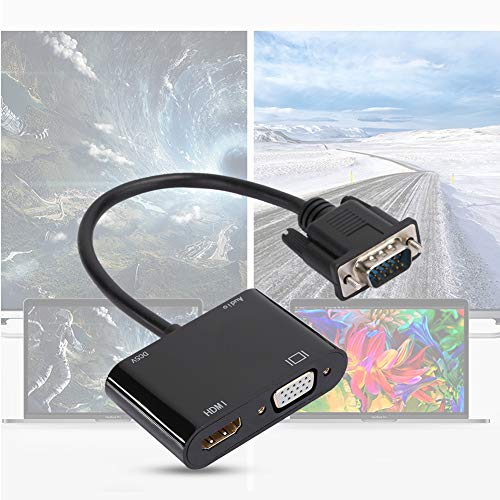 VGA to HDMI VGA Converter, HD Automatic Detection Video Converter Cable Plug and Play Adapter for Computer Projector Notebooks from Sutinna