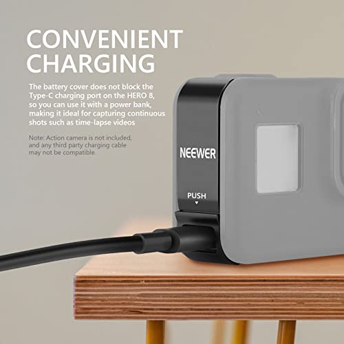 Neewer Removable Battery Cover Type-C Charging Port Adapter Aluminum Alloy Replacement Door Compatible with GoPro Hero 8 Black â ST18 by NEEWER