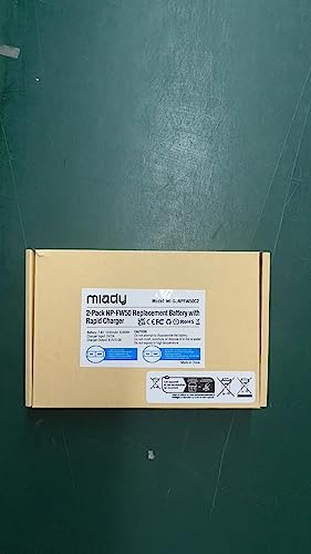 Miady 2 Pack Replacement Sony NP-FW50 Camera Battery Charger Set for Sony A6000 A6500 A6400 A6300 A5000 A5100 A7 A7II A7SII A7S A7S2 A7R A7R2 A7RII A55 A510 RX10 RX10II(Type C & Micro USB Ports) from Miady