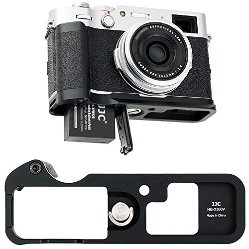 JJC Dedicated Metal Hand Grip L Bracket Anti-Slid Holder for Fujifilm Fuji X100V X100F Camera, Arca Swiss Type Quick Release Tripod Plate Design w/Battery Compartment Opening from Jinjiacheng Photography Equipment Co.,Ltd.