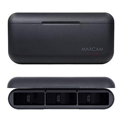 MAXCAM Power Triple Battery Charger for GoPro HERO11/HERO10/HERO9 Enduro Battery Black by MAXCAM