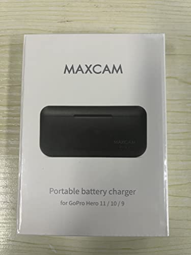 MAXCAM Power Triple Battery Charger for GoPro HERO11/HERO10/HERO9 Enduro Battery Black by MAXCAM