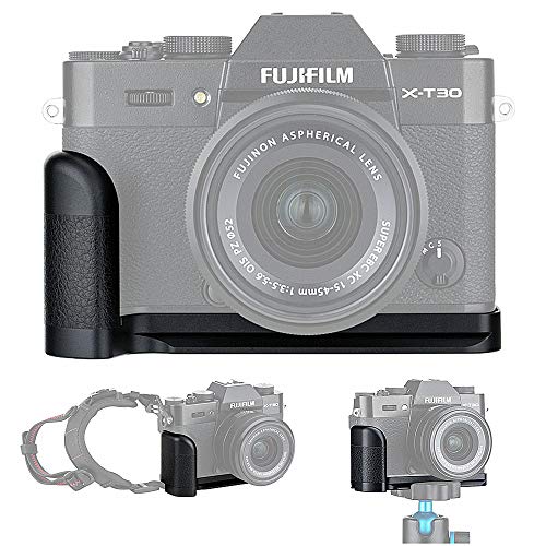 Metal Hand Grip L Bracket for Fuji Fujifilm X-T30 II X-T30 X-T20 X-T10 Anti-Slip Holder, w/Battery Memory Card Compartment Opening & Speaker Hole, Replaces MHG-XT10 by Jinjiacheng Photography Equipment Co.,Ltd.
